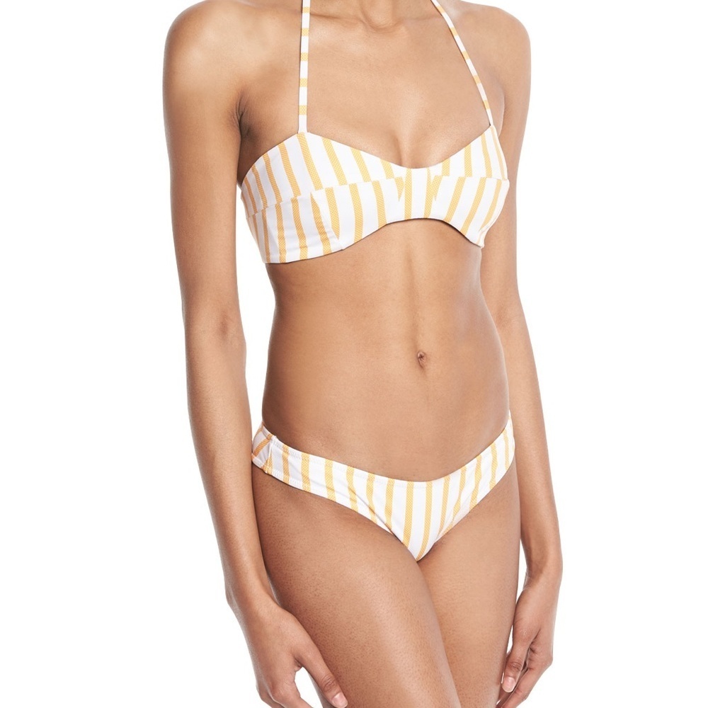 Caroline Constas Striped Hipster Bikini Bottoms L NWT
